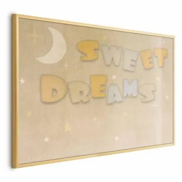 Plakat Życzenie 60x40 cm z ramą złotą bez marginesu