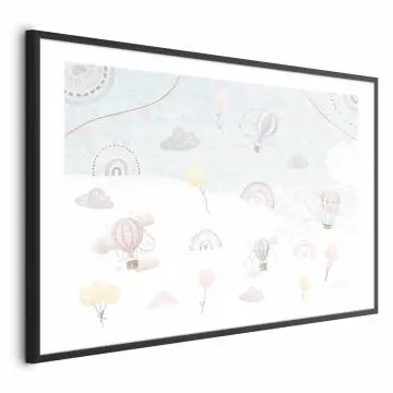 Plakat Przygoda pośród chmur 90x60 cm z ramą czarną z marginesem