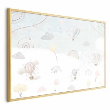 Plakat Przygoda pośród chmur 90x60 cm z ramą złotą bez marginesu