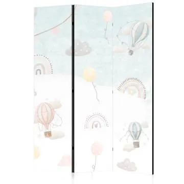 Parawan dwustronny Dla dzieci 135x172 cm 3-częściowy biały
