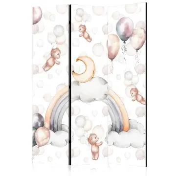 Parawan dwustronny Dla dzieci 135x172 cm 3-częściowy biały