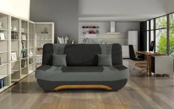Sofa rozkładana z funkcją spania EWA II czarna/szara