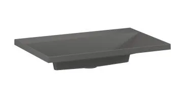 Umywalka wpuszczana EDGE 70 cm beton mat kwarcowa bez otworu na baterię