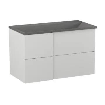 Szafka pod umywalkę wpuszczaną EDGE 90 cm biało-szary półmat
