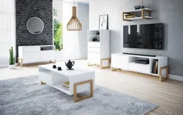 Komoda niska OSLO 2D1S 120cm biały mat