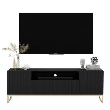 Szafka RTV TAL 2D1K 150cm czarna mat