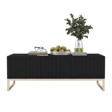 Stolik kawowy TAL 3D 110x54cm czarny mat/gold