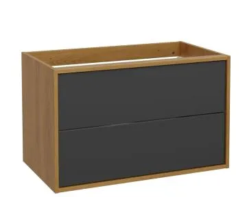 Szafka pod umywalkę ERIN 2S 80cm dąb karmel/czarna