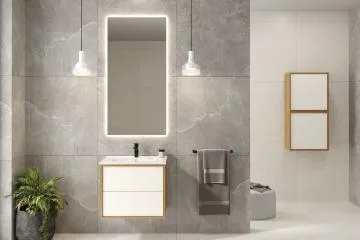 Szafka pod umywalkę ERIN 2S 60cm dąb karmel/biała