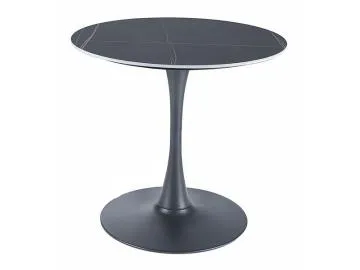 Stół okrągły ESPERO 80x80 czarny marmur/czarny