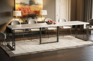 Stół rozkładany EWEREST MAX 130(250)x85 biały połysk