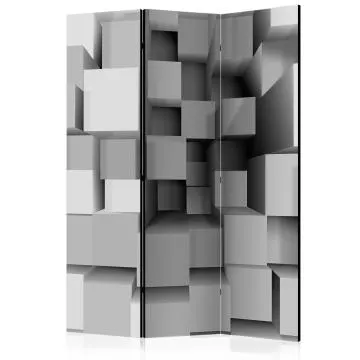 Parawan dwustronny 3D 135x172 cm 3-częściowy czarny