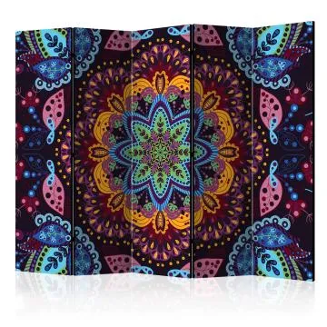 Parawan jednostronny Orient 225x172 cm 5-częściowy fioletowy