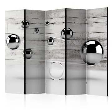 Parawan jednostronny 3D 225x172 cm 5-częściowy czarny