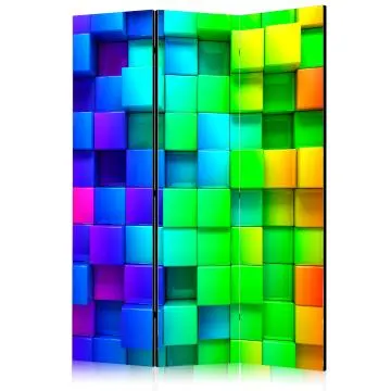 Parawan jednostronny 3D 135x172 cm 3-częściowy żółty