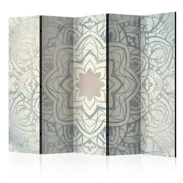 Parawan jednostronny Orient 225x172 cm 5-częściowy szary