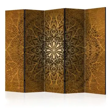 Parawan dwustronny Orient 225x172 cm 5-częściowy brązowy