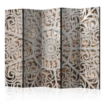 Parawan dwustronny Orient 225x172 cm 5-częściowy szary