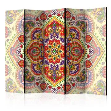 Parawan jednostronny Orient 225x172 cm 5-częściowy wielokolorowy