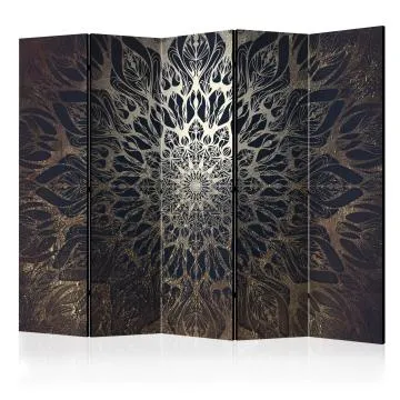Parawan dwustronny Orient 225x172 cm 5-częściowy czarny
