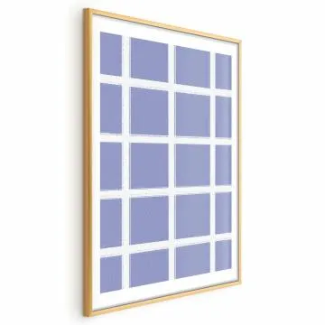 Plakat Białe linie 21x30 cm z ramą złotą z marginesem