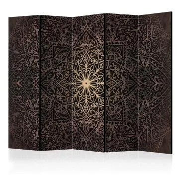 Parawan akustyczny Orient 225x172 cm 5-częściowy brązowy