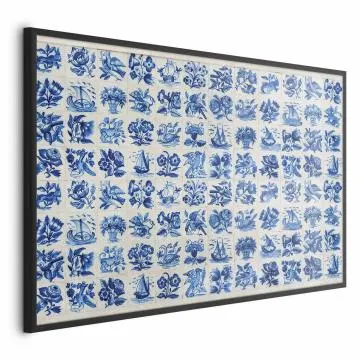 Plakat Płytki azulejos 60x40 cm z ramą czarną bez marginesu