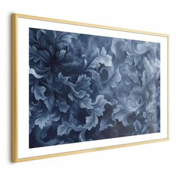 Plakat Abstrakcyjne ornamenty 30x21 cm z ramą złotą z marginesem
