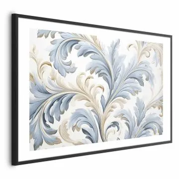 Plakat Barokowe pnącze 90x60 cm z ramą czarną z marginesem