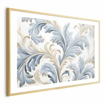 Plakat Barokowe pnącze 60x40 cm z ramą złotą z marginesem
