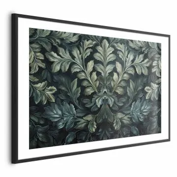 Plakat Wiktoriańskie liście 60x40 cm z ramą czarną z marginesem