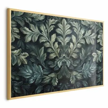 Plakat Wiktoriańskie liście 60x40 cm z ramą złotą bez marginesu