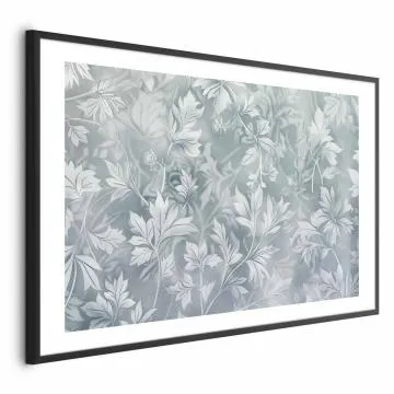 Plakat Przetarte wzory roślinne 60x40 cm z ramą czarną z marginesem