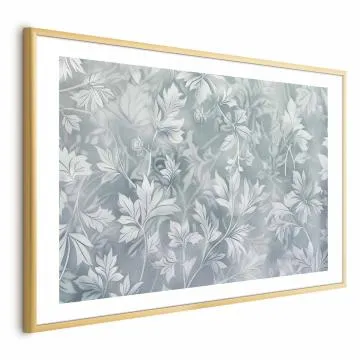 Plakat Przetarte wzory roślinne 42x29,7 cm z ramą złotą z marginesem