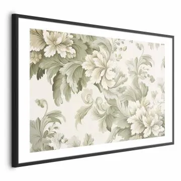 Plakat Vintage kwiaty 90x60 cm z ramą czarną z marginesem