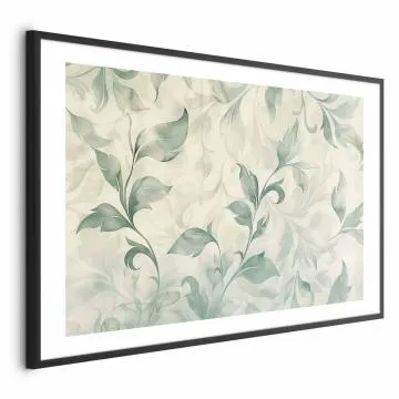 Plakat Akwarelowe listki 60 x 40 cm z ramą czarną i marginesem