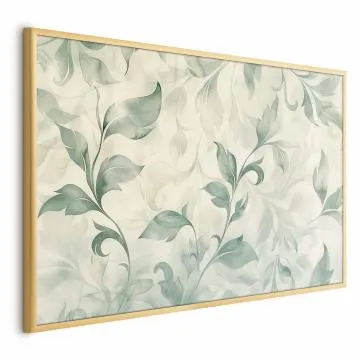 Plakat Akwarelowe listki 60 x 40 cm z ramą złotą bez marginesu