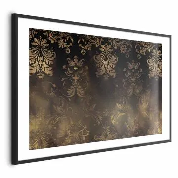 Plakat Barokowe wzory 42x29,7 cm z ramą czarną z marginesem