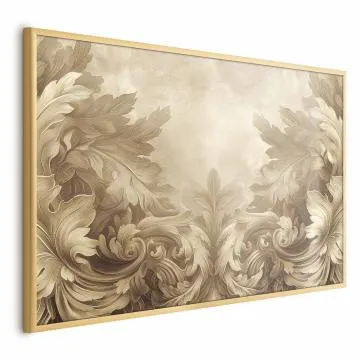 Plakat Rzeźbione ornamenty 60x40 cm z ramą złotą bez marginesu
