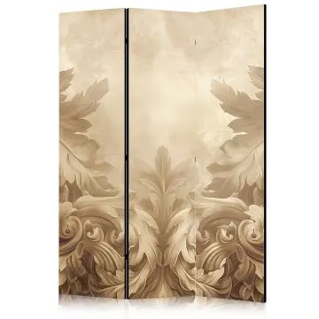 Parawan akustyczny Kwiaty 135x172 cm 3-częściowy beżowy