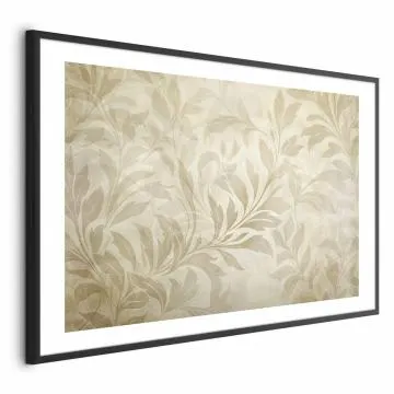 Plakat Piaskowe listki 60x40 cm z ramą czarną z marginesem