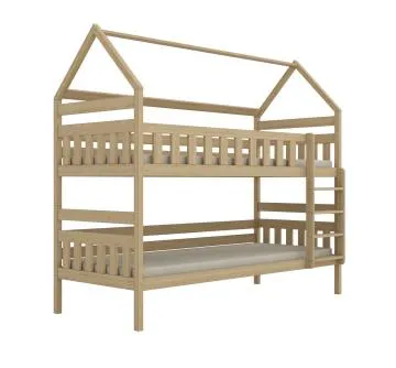 Łóżko piętrowe domek FELIKS 160x80 sosna lakierowana drewniane