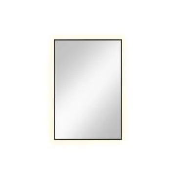 Lustro łazienkowe LUMO 90x60cm czarne z oświetleniem LED