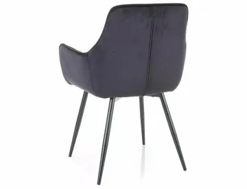 Krzesło tapicerowane FIG VELVET czarne