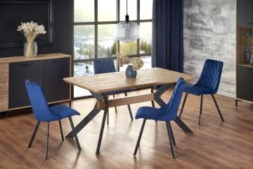 Krzesło tapicerowane K450 VELVET granatowe