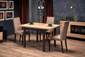 Stół rozkładany TIAGO KWADRAT 90(125)x90 dąb craft/czarny
