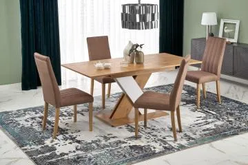 Stół rozkładany XARELTO 130(175)x85 dąb lancelot/biały