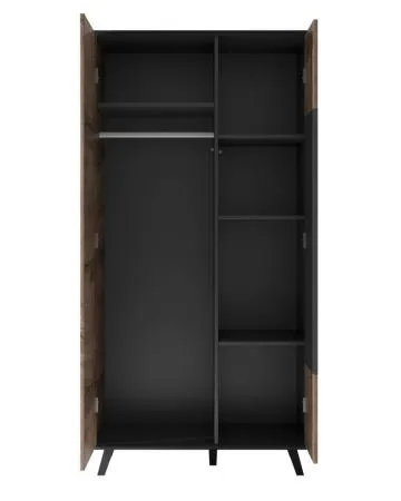 Szafa dwudrzwiowa RANDOM 2 S-1 90cm orzech/kaszmirowa