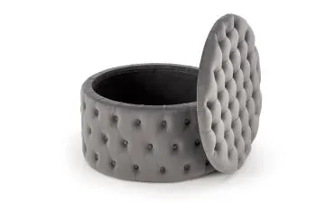 Pufa NUNEZ VELVET szara ze schowkiem