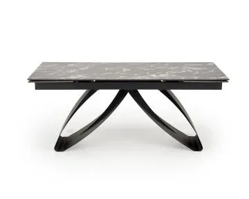 Stół rozkładany HILARIO 180(260)x90 czarny marmur/czarny